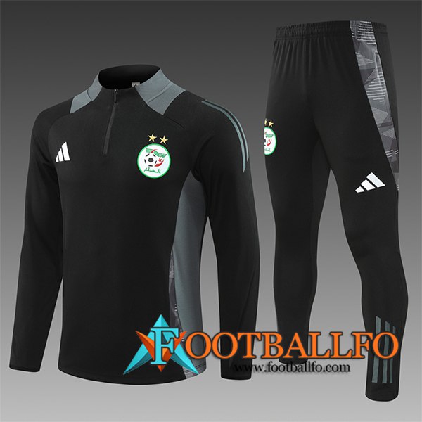 Chandal Equipos De Futbol Algeria Ninos Negro/Gris 2024/2025