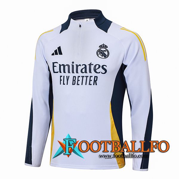 Sudadera De Entrenamiento Real Madrid Blanco/Azul/Amarillo 2024/2025