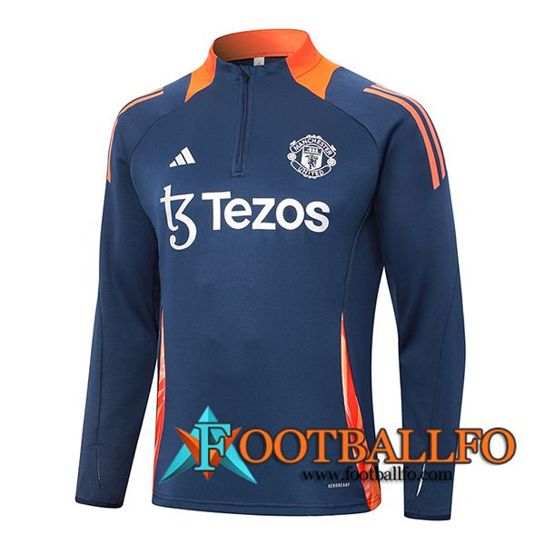 Sudadera De Entrenamiento Manchester United Azul/Naranja 2024/2025