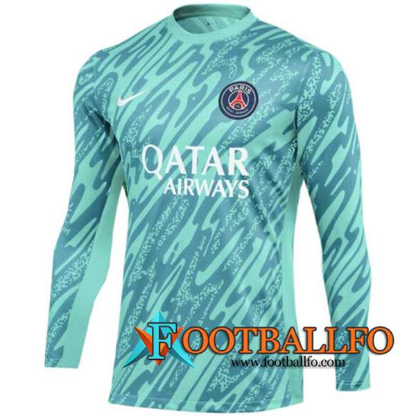 Camisetas De Futbol PSG Portero Beige Manga Largas Verde 2024/2025