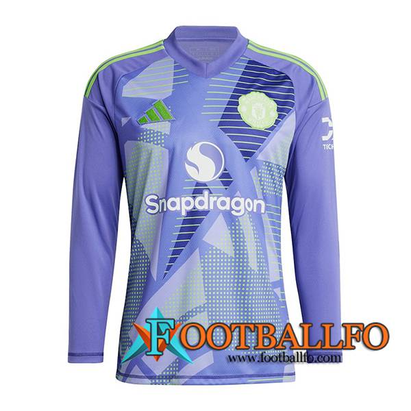 Camisetas De Futbol Manchester United Portero Manga Largas Violeta 2024/2025