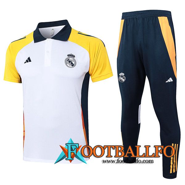 Camiseta Polo Real Madrid Blanco/Amarillo/Azul 2024/2025