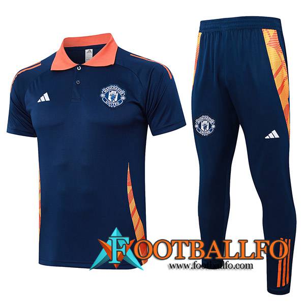 Camiseta Polo Manchester United Azul/Naranja 2024/2025