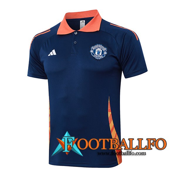 Camiseta Polo Manchester United Azul/Naranja 2024/2025