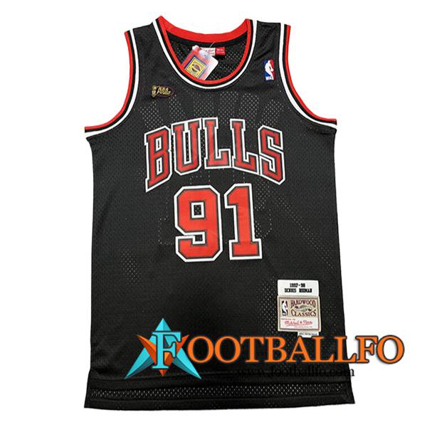 Camisetas Chicago Bulls (RODMAN #91) 2024/25 Negro/Rojo