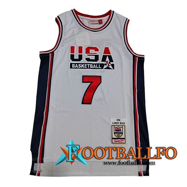 Camisetas USA (BIRD #7) 2024/25 Blanco/Rojo/Negro