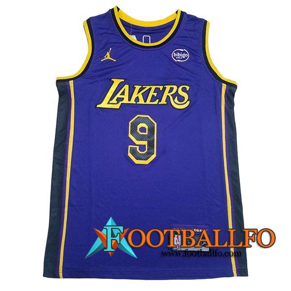 Camisetas Los Angeles Lakers (JAMES JR. #9) 2024/25 Violeta/Amarillo/Negro -02