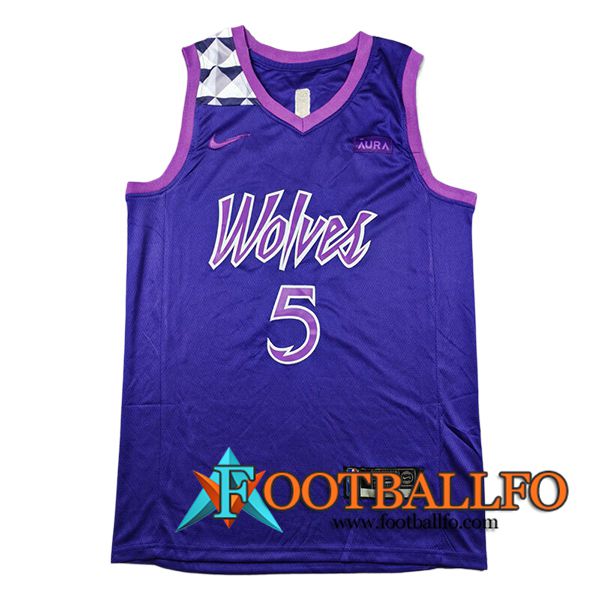 Camisetas Minnesota Timberwolves (EDWARDS #5) 2024/25 Violeta