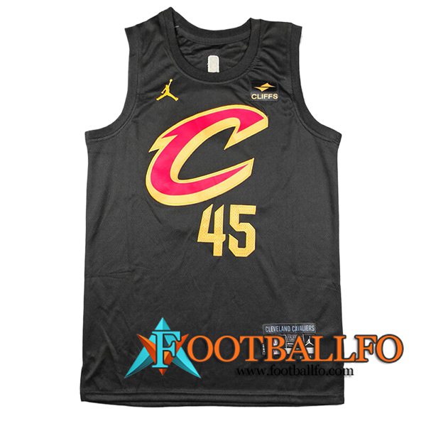 Camisetas Cleveland Cavaliers (MITCHELL #45) 2024/25 Negro/Amarillo