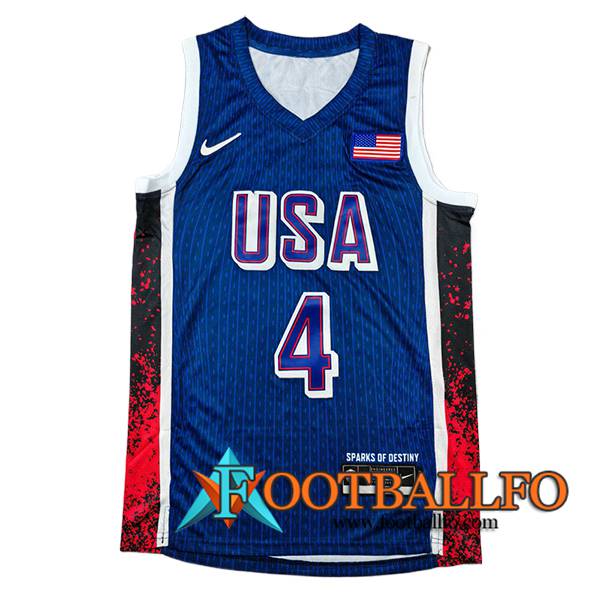 Camisetas USA (CURRY #4) 2024/25 Azul/Rojo/Negro