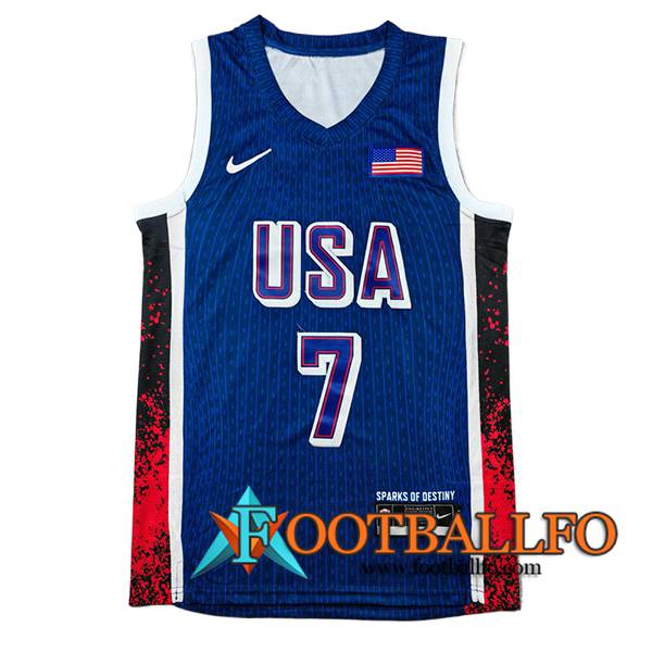 Camisetas USA (DURANT #7) 2024/25 Azul/Rojo/Negro