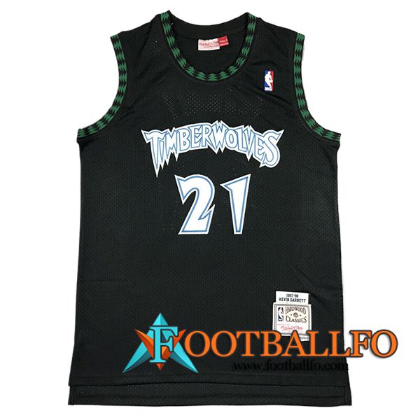 Camisetas Minnesota Timberwolves (GARNETT #21) 2024/25 Negro/Verde -02