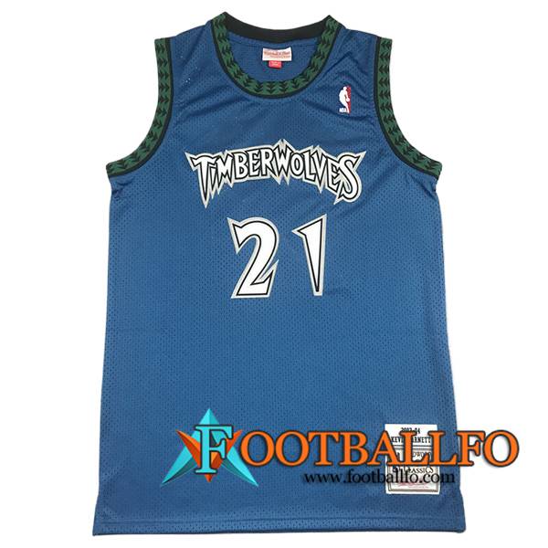 Camisetas Minnesota Timberwolves (GARNETT #21) 2024/25 Azul/Verde -04