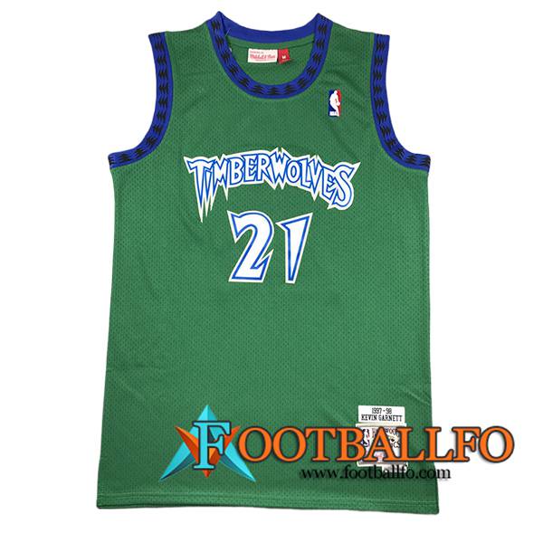 Camisetas Minnesota Timberwolves (GARNETT #21) 2024/25 Verde/Azul