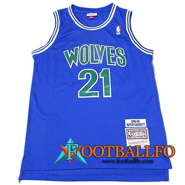 Camisetas Minnesota Timberwolves (GARNETT #21) 2024/25 Azul/Verde -05