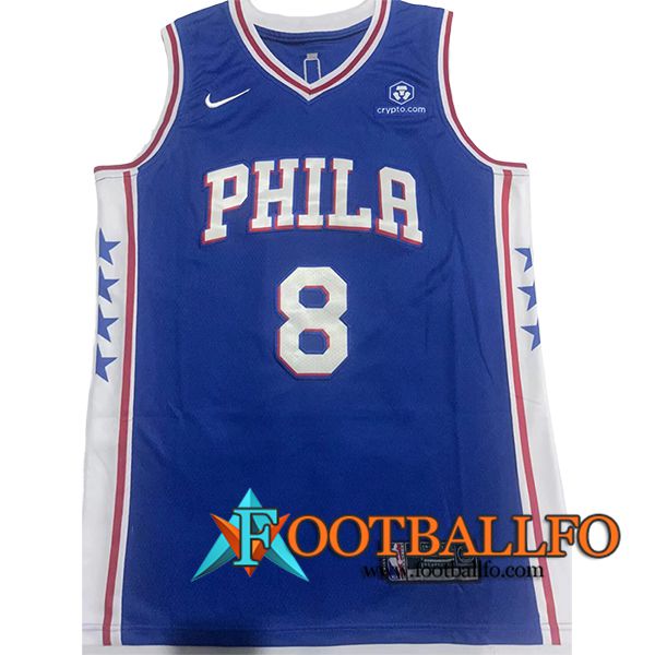 Camisetas Philadelphia 76ers (GEORGE #8) 2024/25 Azul/Blanco