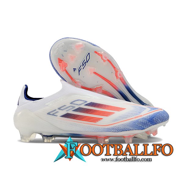 Adidas Botas De Fútbol F50 Elite Laceless FG Blanco/Azul/Naranja