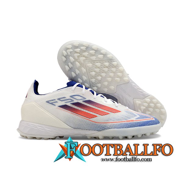 Adidas Botas De Fútbol F50 PRO TF Blanco/Azul/Naranja