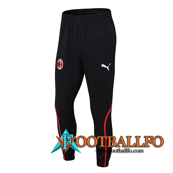 Pantalon Entrenamiento AC Milan Negro/Rojo 2024/2025