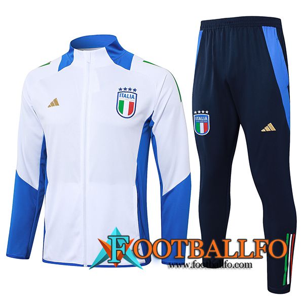 Chandal Equipos De Futbol Chaquetas Italia Blanco/Azul 2024/2025 -02