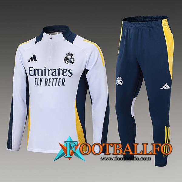 Chandal Equipos De Futbol Real Madrid Ninos Blanco/Azul/Amarillo 2024/2025 -02