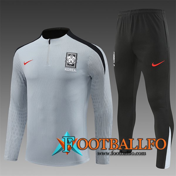 Chandal Equipos De Futbol Corée Du Sud Ninos Gris/Negro 2024/2025