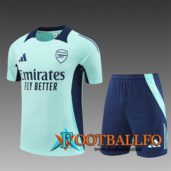 Camiseta Entrenamiento Arsenal Ninos Verde/Azul 2024/2025