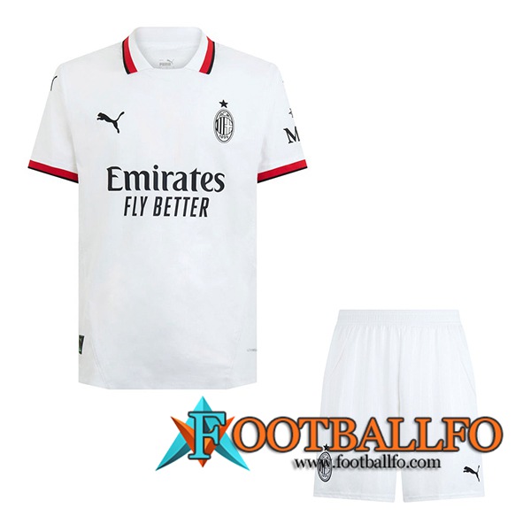 Nueva Camisetas De Futbol AC Milan Ninos Segunda 2024/2025