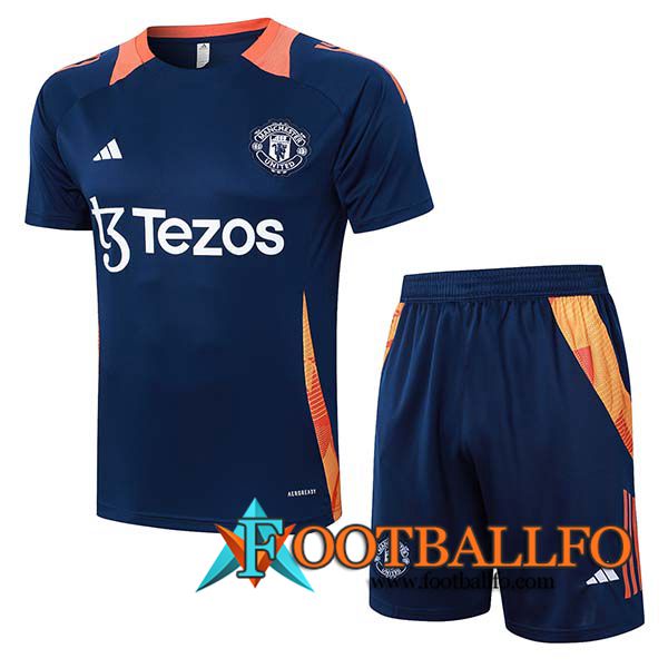 Camiseta Entrenamiento Manchester United Azul/Naranja 2024/2025