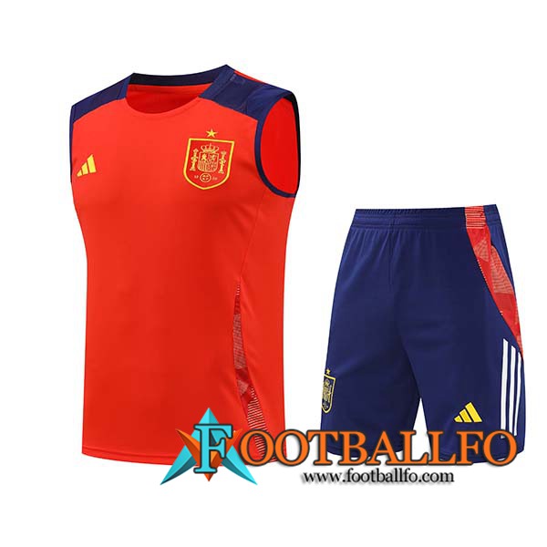 Camiseta Entrenamiento sin mangas España Rojo/Azul 2024/2025