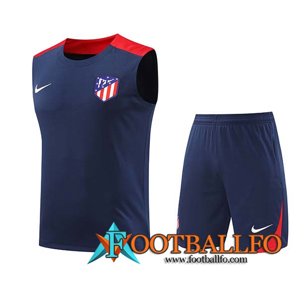 Camiseta Entrenamiento sin mangas Atletico Madrid Azul/Rojo 2024/2025