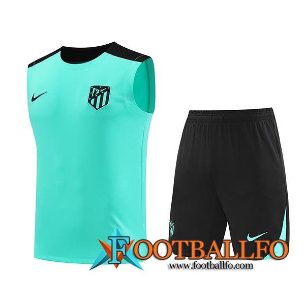 Camiseta Entrenamiento sin mangas Atletico Madrid Verde/Negro 2024/2025