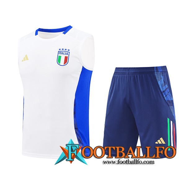 Camiseta Entrenamiento sin mangas Italia Blanco/Azul 2024/2025