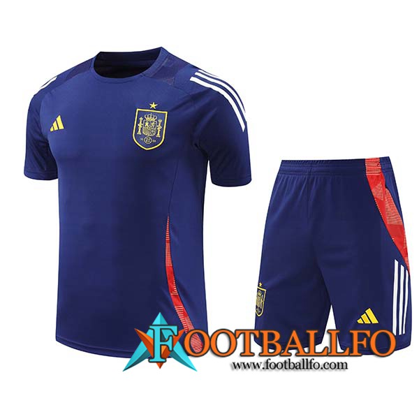 Camiseta Entrenamiento España Azul/Rojo 2024/2025