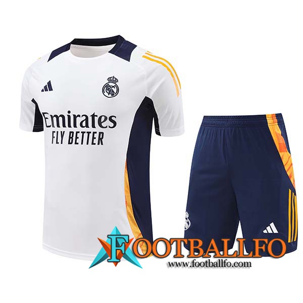 Camiseta Entrenamiento Real Madrid Blanco/Azul/Naranja 2024/2025