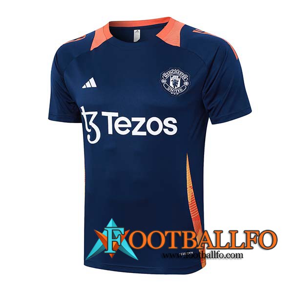 Camiseta Entrenamiento Manchester United Azul/Naranja 2024/2025