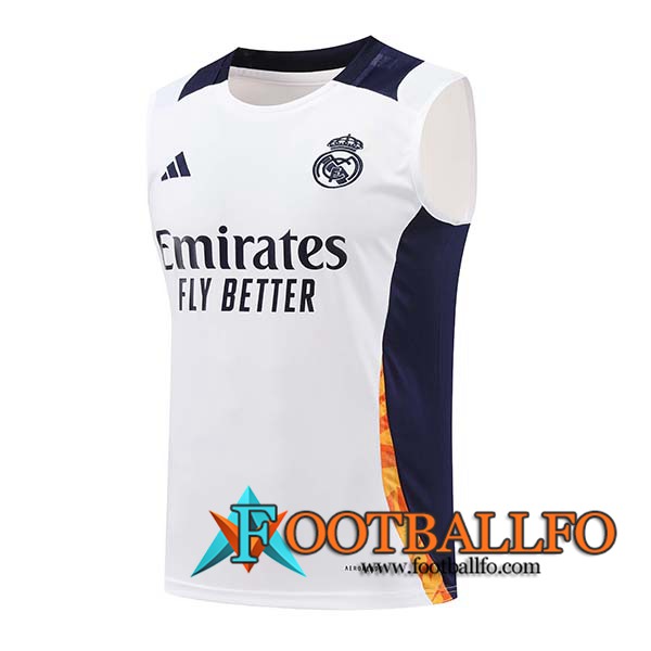 Chalecos De Futbol Real Madrid Blanco/Azul/Naranja 2024/2025