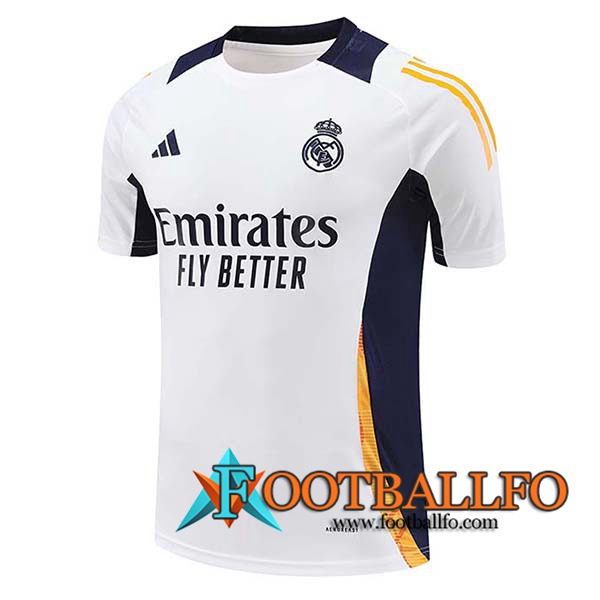 Camiseta Entrenamiento Real Madrid Blanco/Azul/Naranja 2024/2025