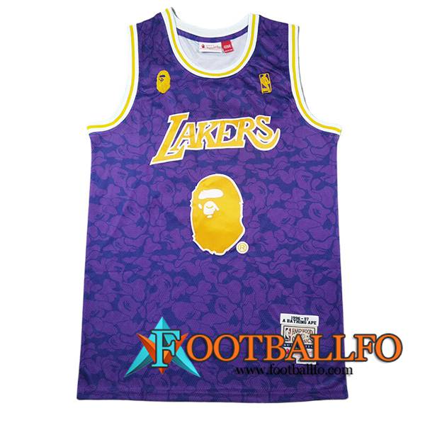 Camisetas Los Angeles Lakers (BAPE #93) 2024/25 Violeta