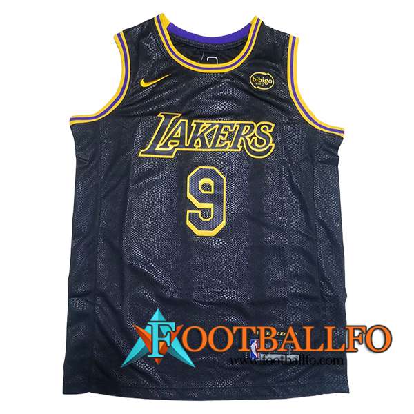 Camisetas Los Angeles Lakers (JAMES JR. #9) 2024/25 Negro/Amarillo