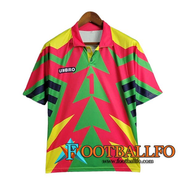 Camisetas De Futbol México Retro Portero Verde/Rojo 1998