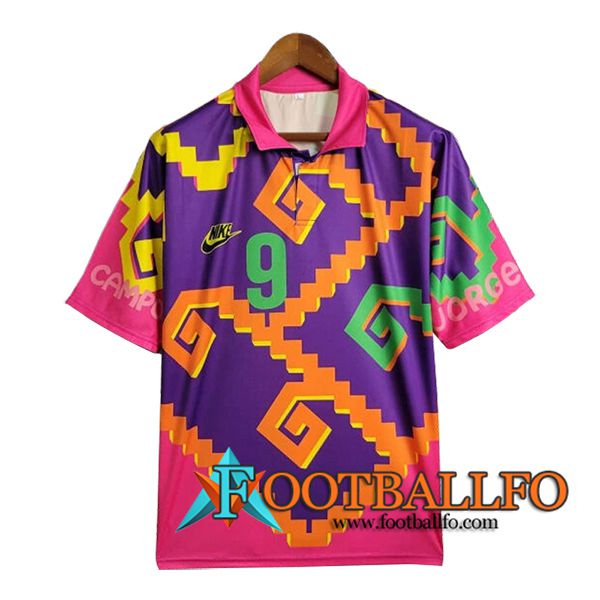 Camisetas De Futbol México Retro Portero Violeta/Rosa