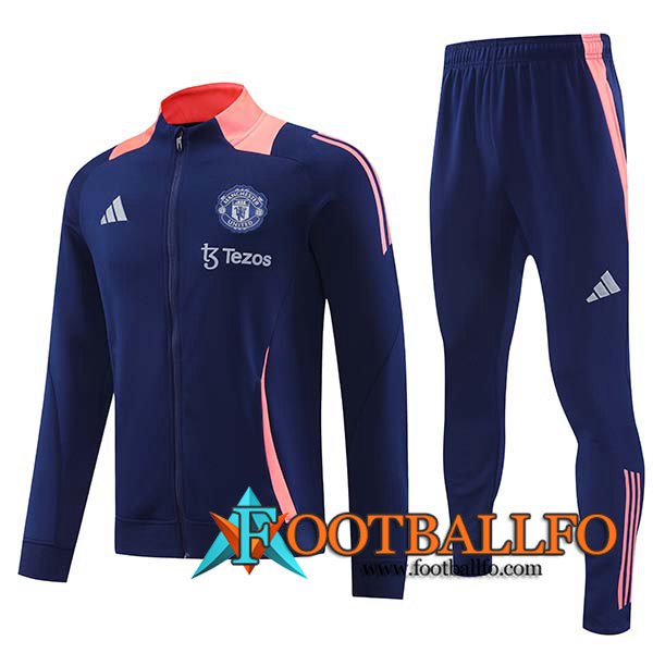 Chandal Equipos De Futbol Chaquetas Manchester United Azul/Rosa 2024/2025