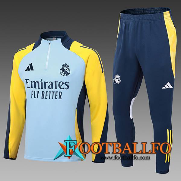 Chandal Equipos De Futbol Real Madrid Ninos Azul/Amarillo 2024/2025 -02