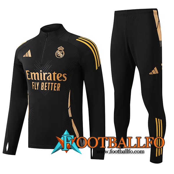 Chandal Equipos De Futbol Real Madrid Ninos Negro/Amarillo 2024/2025