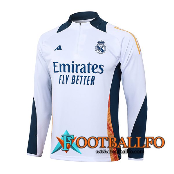 Sudadera De Entrenamiento Real Madrid Blanco/Azul/Naranja 2024/2025