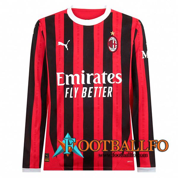 Nueva Camisetas De Futbol AC Milan Manga Largas Primera 2024/2025