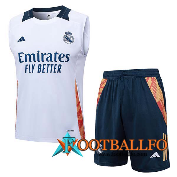 Camiseta Entrenamiento sin mangas Real Madrid Blanco/Naranja 2024/2025