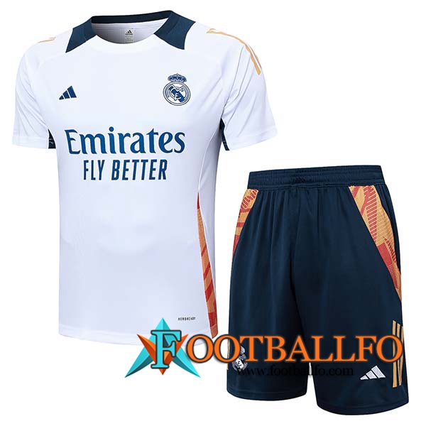 Camiseta Entrenamiento Real Madrid Blanco/Naranja 2024/2025