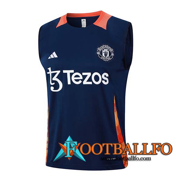 Chalecos De Futbol Manchester United Azul/Naranja 2024/2025